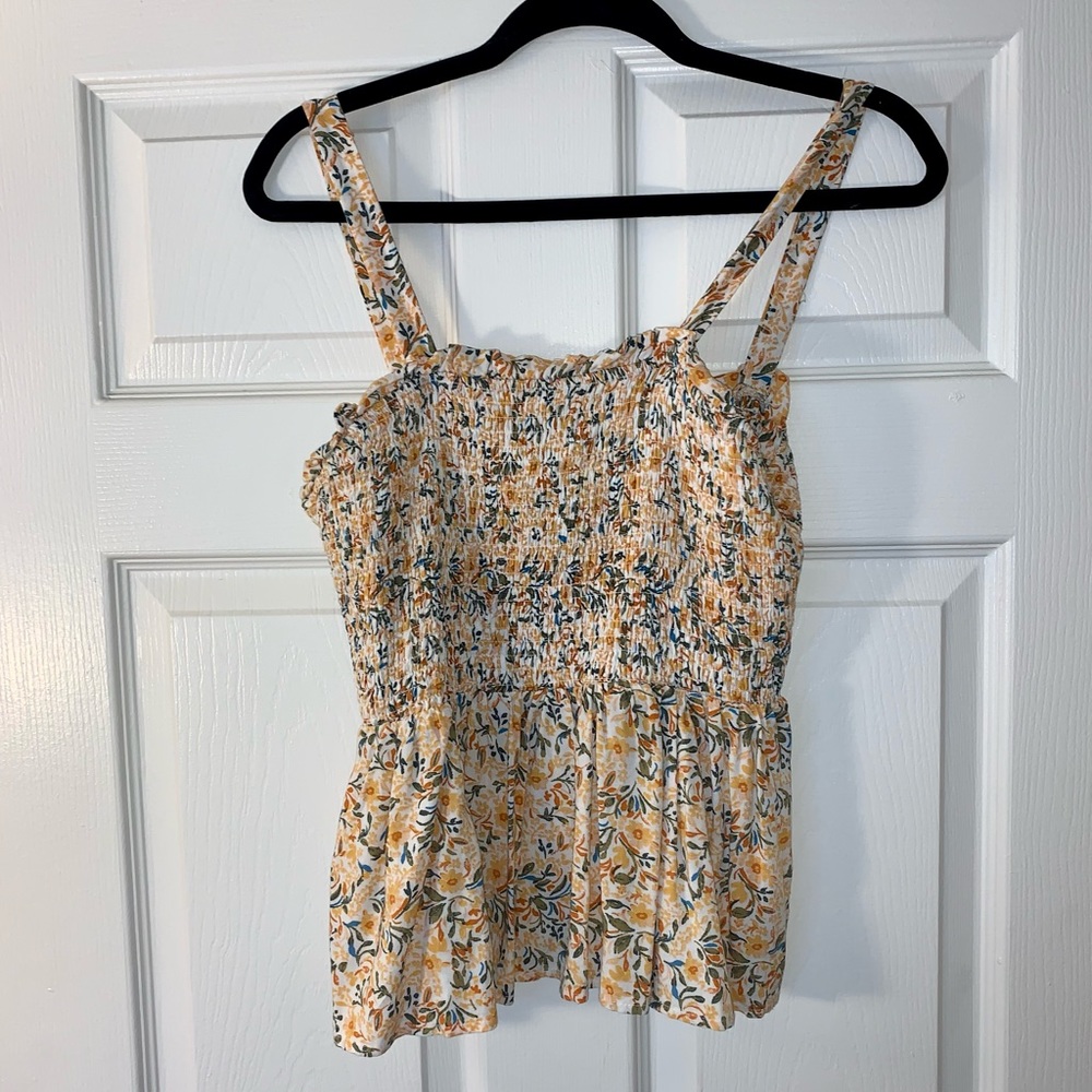 Francesca’s Collection Yellow Peplum Top